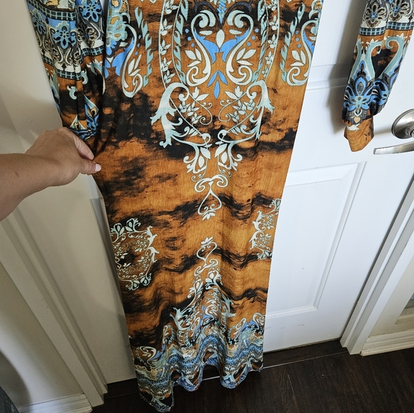Mermaid Longsleeve Boho Dress SZ L - Picture 4 of 7